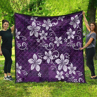 Plumeria Floral Tapa Pattern Amethyst Purple Quilt
