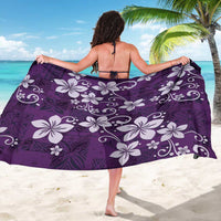 Plumeria Floral Tapa Pattern Amethyst Purple Sarong