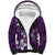 Plumeria Floral Tapa Pattern Amethyst Purple Sherpa Hoodie