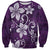 Plumeria Floral Tapa Pattern Amethyst Purple Sweatshirt
