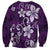 Plumeria Floral Tapa Pattern Amethyst Purple Sweatshirt