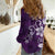 Plumeria Floral Tapa Pattern Amethyst Purple Women Casual Shirt