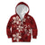 Plumeria Floral Tapa Pattern Oxblood Red Kid Hoodie