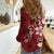 Plumeria Floral Tapa Pattern Oxblood Red Women Casual Shirt