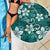 Plumeria Floral Tapa Pattern Crystal Teal Beach Blanket