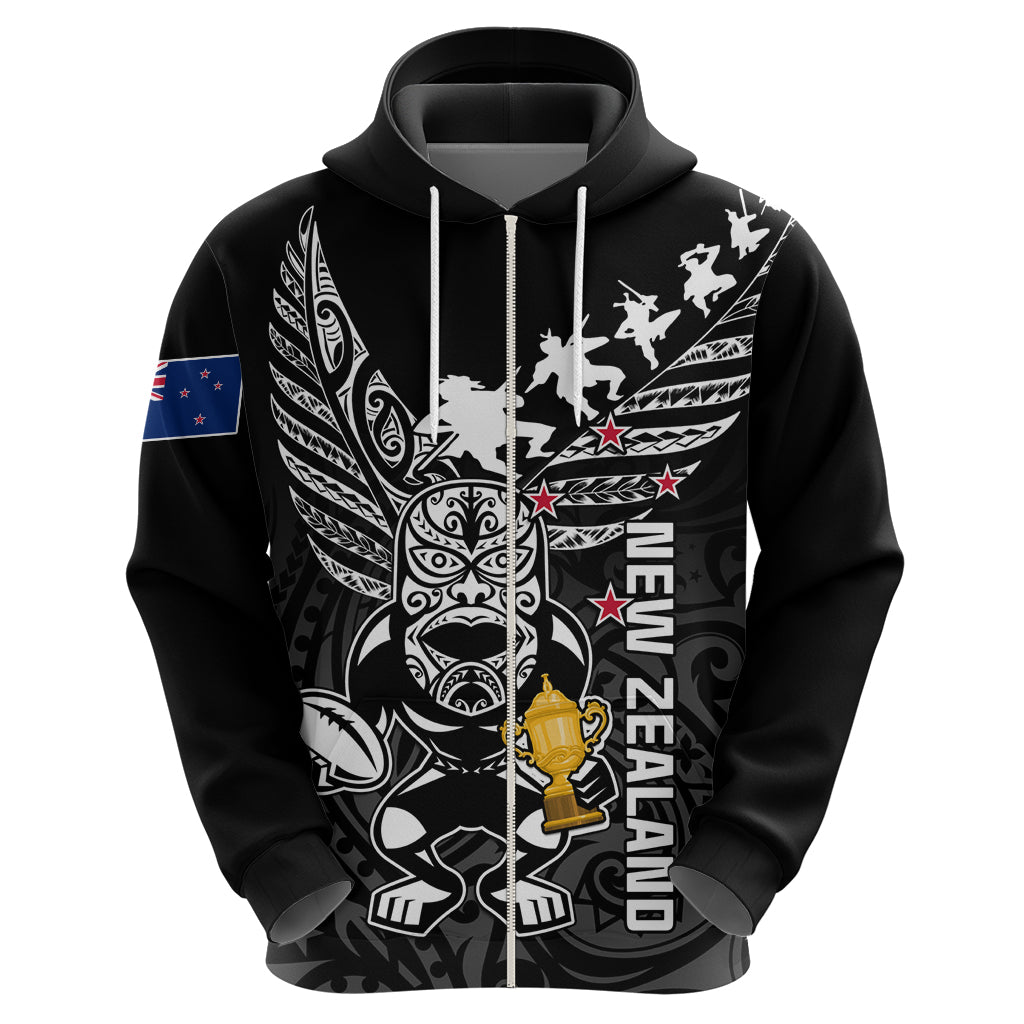 Custom New Zealand Silver Fern Rugby Hoodie Aotearoa Champion 2023 World Cup LT01 - Polynesian Pride