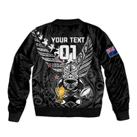Custom New Zealand Silver Fern Rugby Sleeve Zip Bomber Jacket Aotearoa Champion 2023 World Cup LT01 - Polynesian Pride