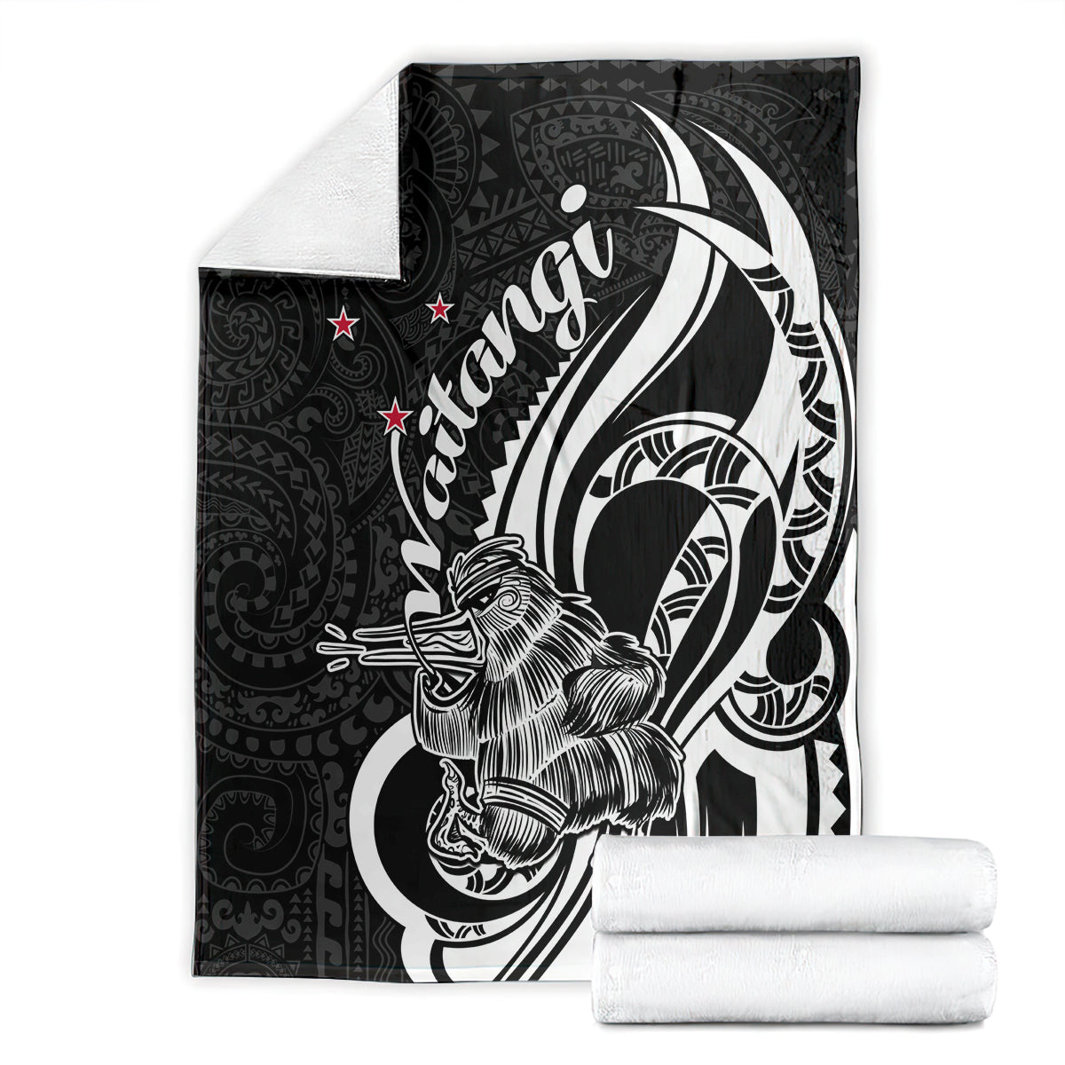 New Zealand Waitangi Day Blanket Aotearoa Te Tiriti O Waitangi Kiwi Black Version LT01 - Polynesian Pride
