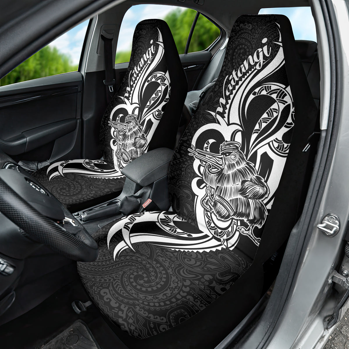 New Zealand Waitangi Day Car Seat Cover Aotearoa Te Tiriti O Waitangi Kiwi Black Version LT01 - Polynesian Pride