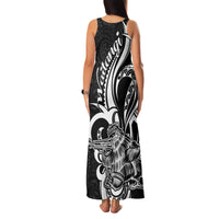 New Zealand Waitangi Day Family Matching Tank Maxi Dress and Hawaiian Shirt Aotearoa Te Tiriti O Waitangi Kiwi Black Version LT01 - Polynesian Pride