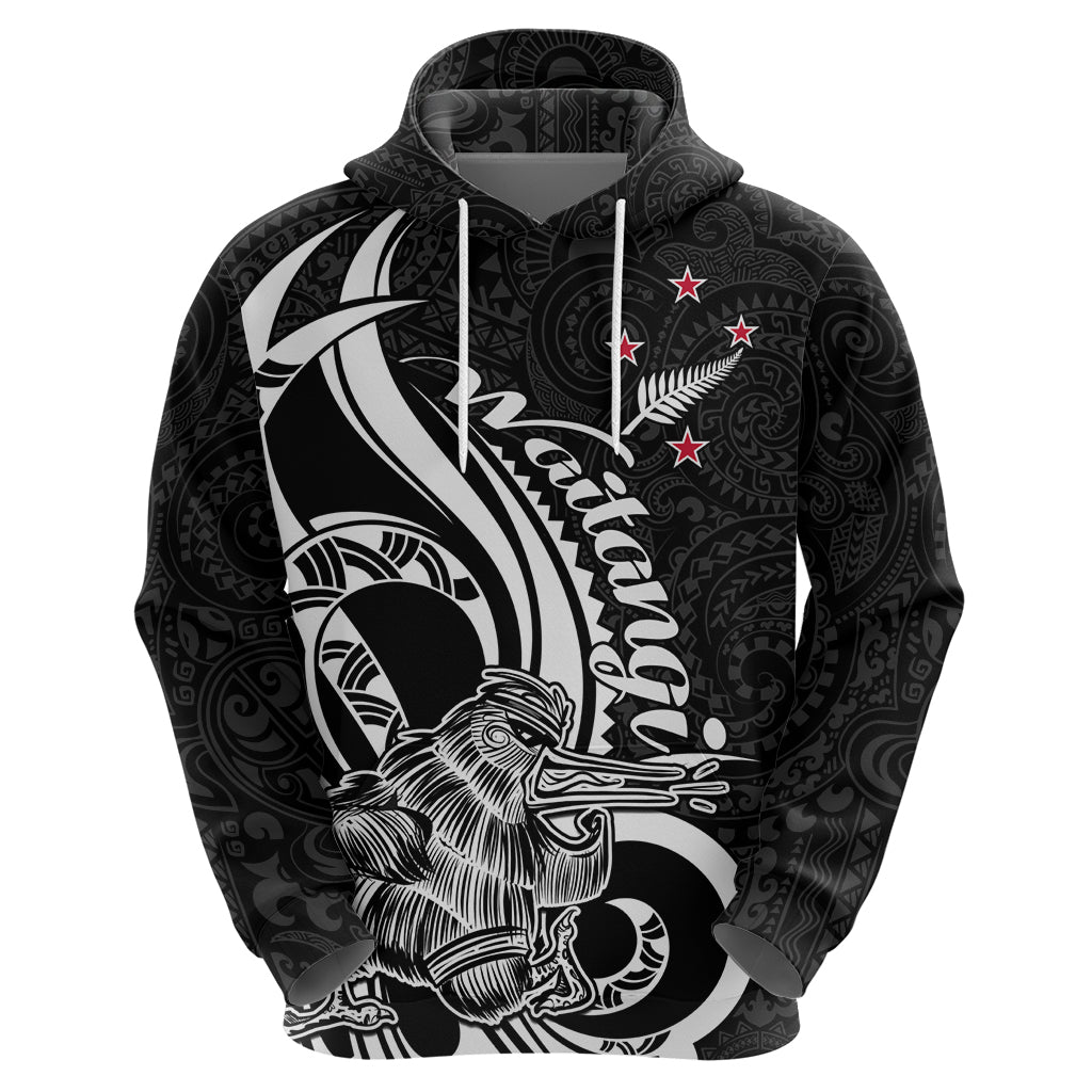 New Zealand Waitangi Day Hoodie Aotearoa Te Tiriti O Waitangi Kiwi Black Version LT01 - Polynesian Pride