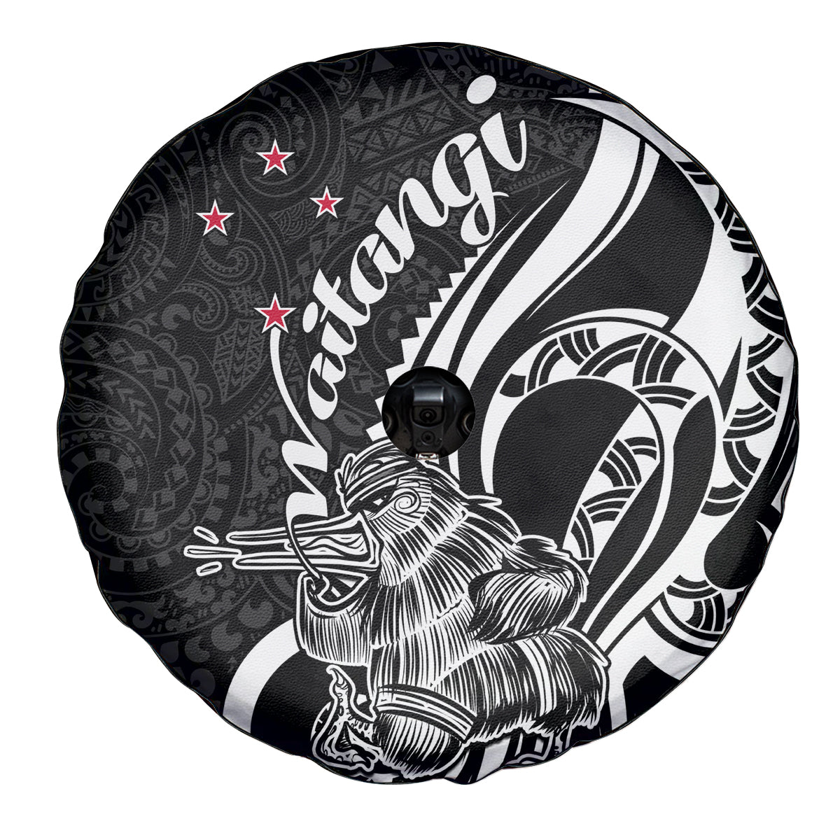 New Zealand Waitangi Day Spare Tire Cover Aotearoa Te Tiriti O Waitangi Kiwi Black Version LT01 - Polynesian Pride
