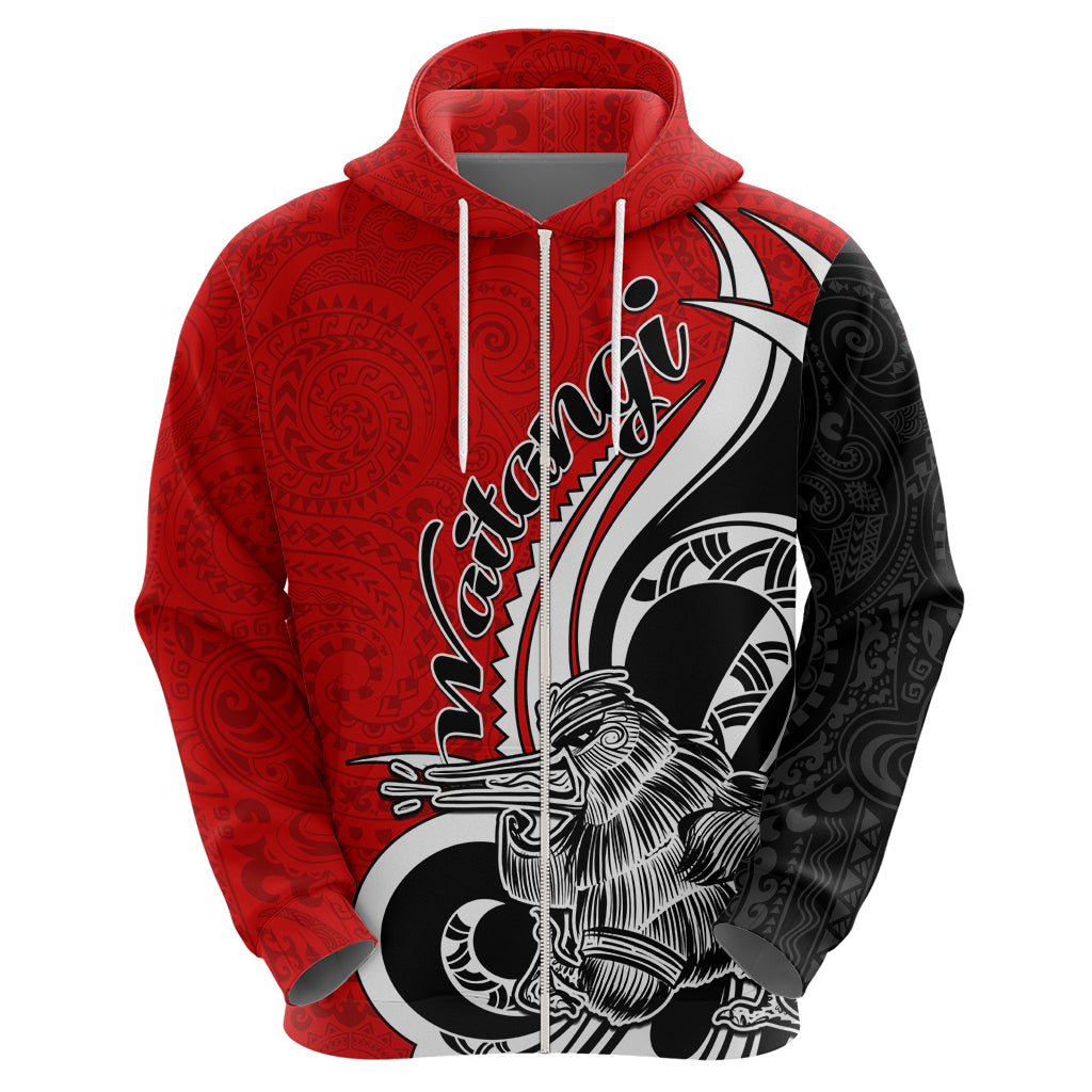 New Zealand Waitangi Day Hoodie Aotearoa Te Tiriti O Waitangi Kiwi Red Version LT01 - Polynesian Pride