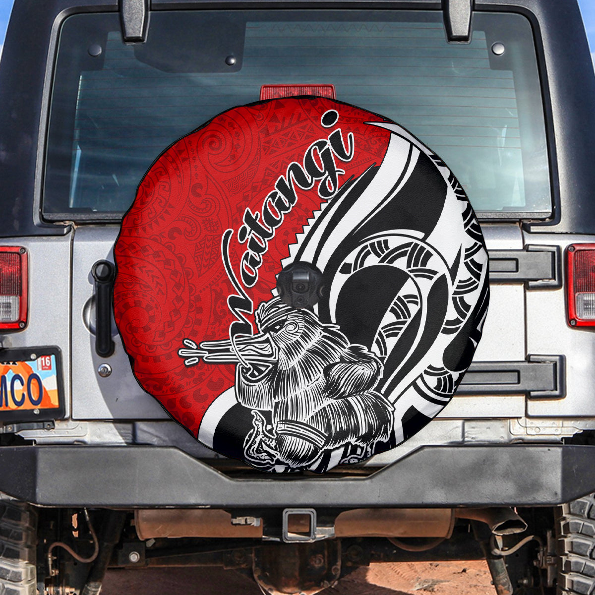New Zealand Waitangi Day Spare Tire Cover Aotearoa Te Tiriti O Waitangi Kiwi Red Version LT01 - Polynesian Pride