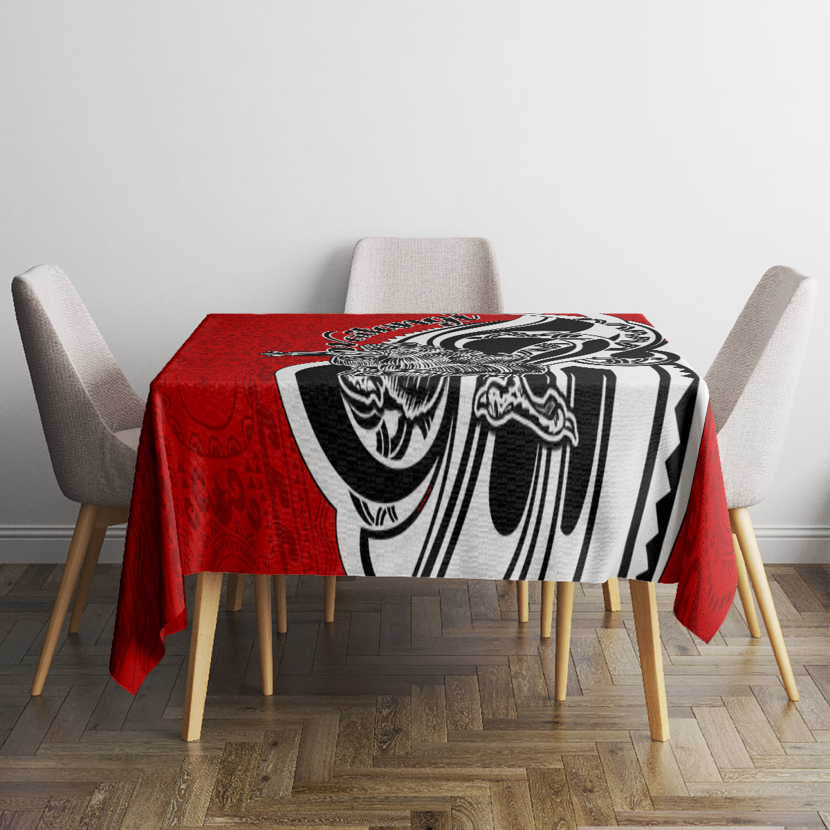 New Zealand Waitangi Day Tablecloth Aotearoa Te Tiriti O Waitangi Kiwi Red Version LT01 - Polynesian Pride