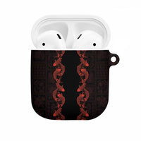 Hawaii Japan Koi Fish Red AirPods Case Tapa Pattern - Polynesian Pride