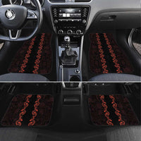 Hawaii Japan Koi Fish Red Car Mats Tapa Pattern - Polynesian Pride