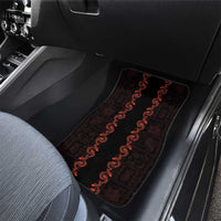 Hawaii Japan Koi Fish Red Car Mats Tapa Pattern - Polynesian Pride