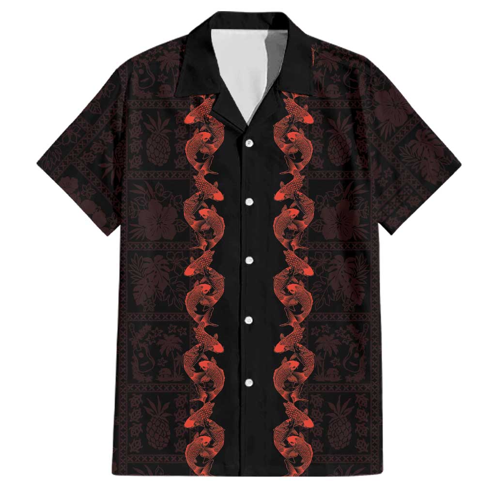 koi fish dress shirt Koi Fish Print Shirt S/S: Blue