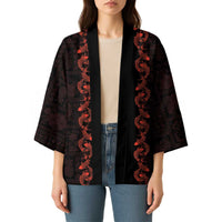 Hawaii Japan Koi Fish Red Kimono Tapa Pattern LT01 - Polynesian Pride