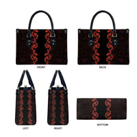 Hawaii Japan Koi Fish Red Leather Bag Tapa Pattern - Polynesian Pride