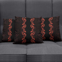 Hawaii Japan Koi Fish Red Pillow Cover Tapa Pattern - Polynesian Pride