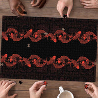 Hawaii Japan Koi Fish Red Puzzle Tapa Pattern - Polynesian Pride