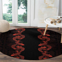 Hawaii Japan Koi Fish Red Round Carpet Tapa Pattern - Polynesian Pride
