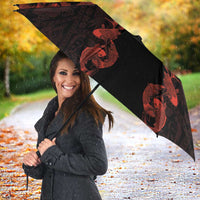 Hawaii Japan Koi Fish Red Umbrella Tapa Pattern - Polynesian Pride