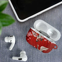 Hawaii Japan Cranes Sakura Flower Red AirPods Case Japan Heritage Spirit - Polynesian Pride