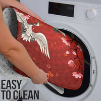 Hawaii Japan Cranes Sakura Flower Red Bathroom Set Japan Heritage Spirit - Polynesian Pride