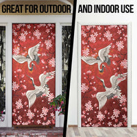 Hawaii Japan Cranes Sakura Flower Red Door Cover Japan Heritage Spirit - Polynesian Pride