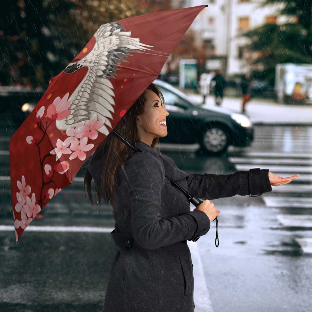 Hawaii Japan Cranes Sakura Flower Red Umbrella Japan Heritage Spirit - Polynesian Pride