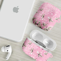 Cranes Sakura Floral Pink Pastel AirPods Case Hawaii Japan Culture - Polynesian Pride
