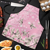 Cranes Sakura Floral Pink Pastel Apron Hawaii Japan Culture - Polynesian Pride
