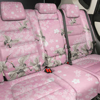 Cranes Sakura Floral Pink Pastel Back Car Seat Cover Hawaii Japan Culture - Polynesian Pride