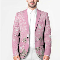 Cranes Sakura Floral Pink Pastel Blazer Hawaii Japan Culture - Polynesian Pride