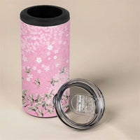Cranes Sakura Floral Pink Pastel 4 in 1 Can Cooler Tumbler Hawaii Japan Culture - Polynesian Pride