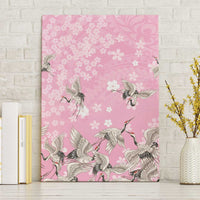 Cranes Sakura Floral Pink Pastel Canvas Wall Art Hawaii Japan Culture - Polynesian Pride