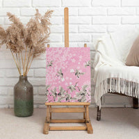 Cranes Sakura Floral Pink Pastel Canvas Wall Art Hawaii Japan Culture - Polynesian Pride