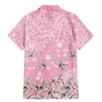 Cranes Sakura Floral Pink Pastel Family Matching Mermaid Dress and Hawaiian Shirt Hawaii Japan Culture - Polynesian Pride