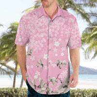 Cranes Sakura Floral Pink Pastel Hawaiian Shirt Hawaii Japan Culture - Polynesian Pride