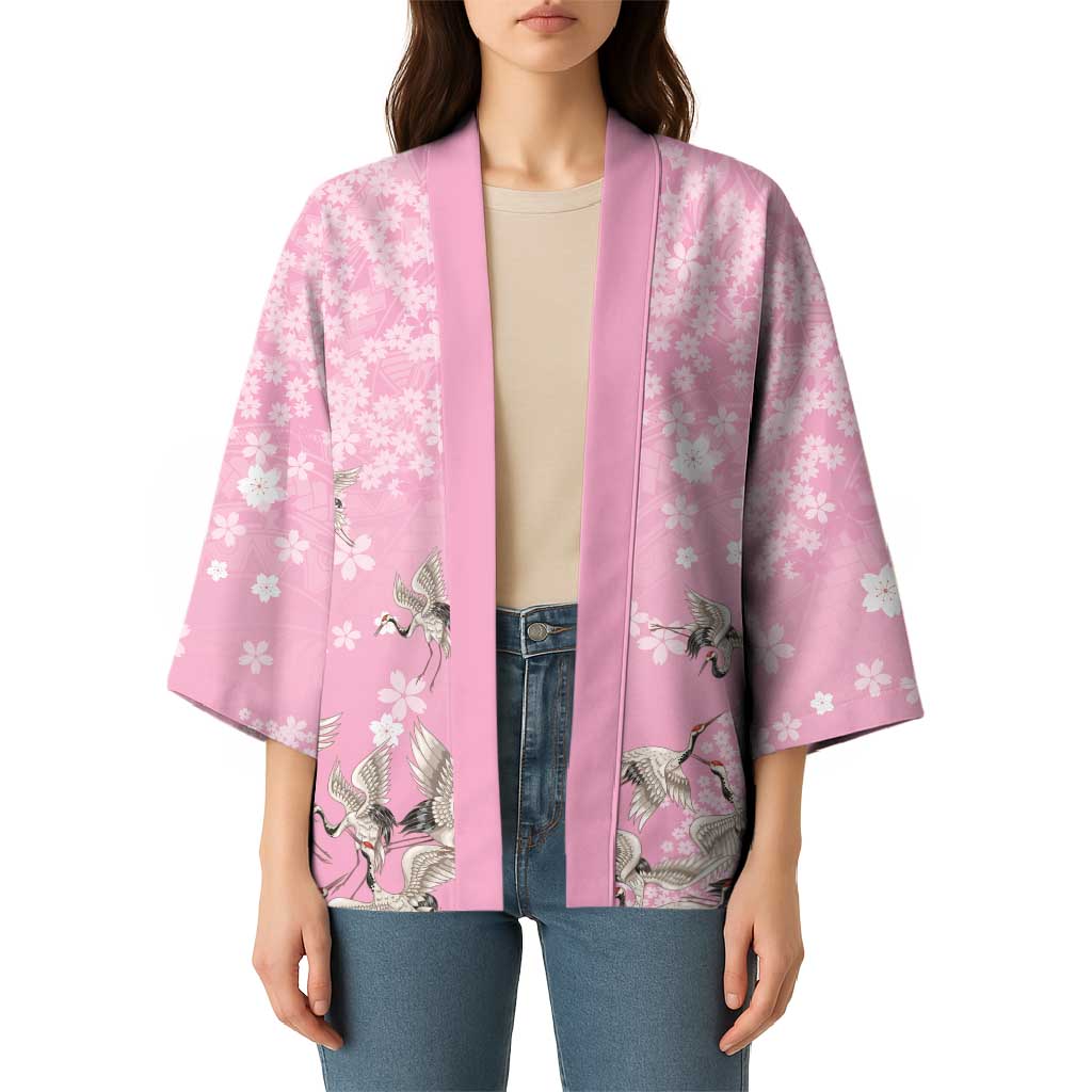 Cranes Sakura Floral Pink Pastel Kimono Hawaii Japan Culture - Polynesian Pride