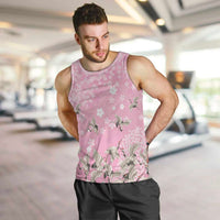 Cranes Sakura Floral Pink Pastel Men Tank Top Hawaii Japan Culture - Polynesian Pride