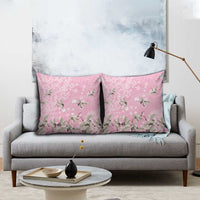 Cranes Sakura Floral Pink Pastel Pillow Cover Hawaii Japan Culture - Polynesian Pride