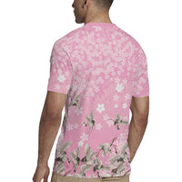 Cranes Sakura Floral Pink Pastel Rugby Jersey Hawaii Japan Culture - Polynesian Pride