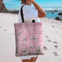 Cranes Sakura Floral Pink Pastel Tote Bag Hawaii Japan Culture - Polynesian Pride