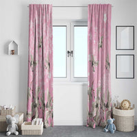 Cranes Sakura Floral Pink Pastel Window Curtain Hawaii Japan Culture - Polynesian Pride
