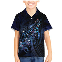 Personalised Matariki Paua Shell New Zealand Family Matching Mermaid Dress and Hawaiian Shirt Haka Dance At The Starry Night