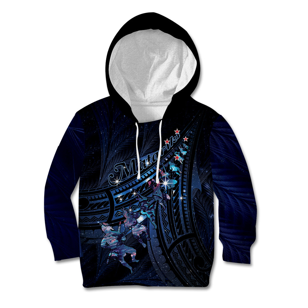 Personalised Matariki Paua Shell New Zealand Kid Hoodie Haka Dance At The Starry Night